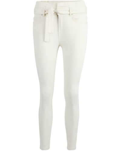 ONLY High-waist-Jeans HUSH (1-tlg) Rüschen - Weiß