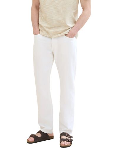Tom Tailor 5-Pocket-Jeans MARVIN Straight in gerader Form - Weiß