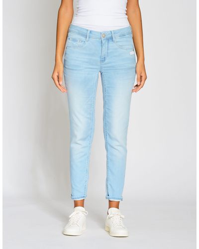 Gang Relax-fit-Jeans 94AMELIE CROPPED aus weichem Sweat Denim - Blau