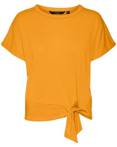 Vero Moda T-Shirt Marijune Knot (1-tlg) - Orange