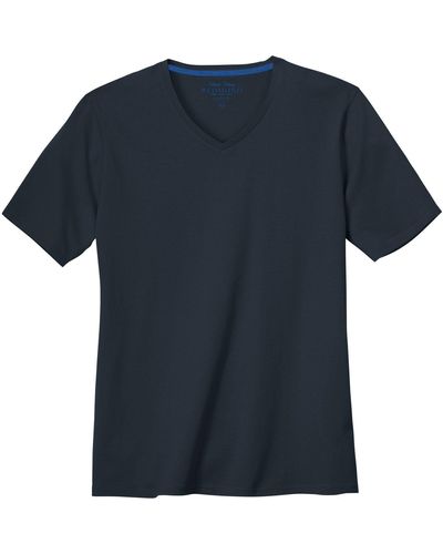 Redmond Rundhalsshirt Übergrößen V-Neck Basic T-Shirt navy - Blau