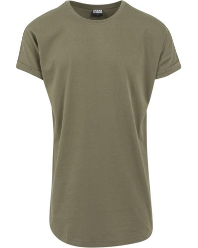 Urban Classics T-Shirt Long Shaped Turnup Tee (1-tlg) - Grün