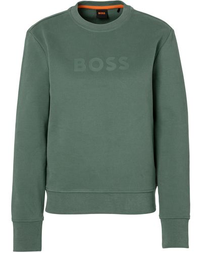 BOSS Sweatshirt C_Elaboss_6 Premium mode mit Rundhalsausschnitt - Grün