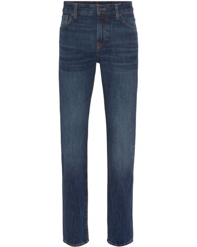 BOSS ORANGE Straight-Jeans Re.Maine BC mit BOSS Logo an der Gesäßtasche - Blau