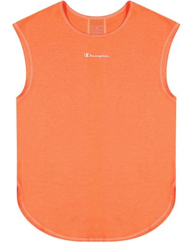Champion T- Shirt Ärmelloses Rundhalsshirt mit angeschnittenen - Orange