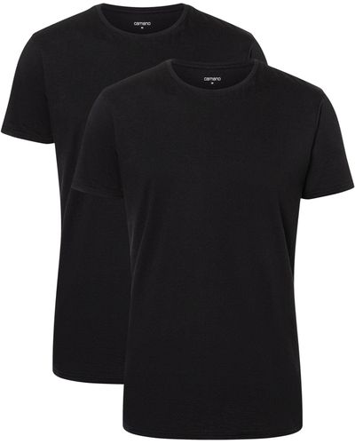 Camano T-Shirt (2er Pack) mit Rundhalsausschnitt - Schwarz