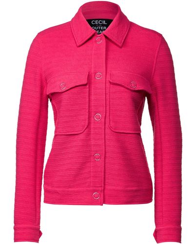 Cecil Jackenblazer Shirtjacke mit Struktur - Pink