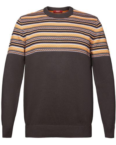 Edc By Esprit Rundhalspullover Sweaters - Grau