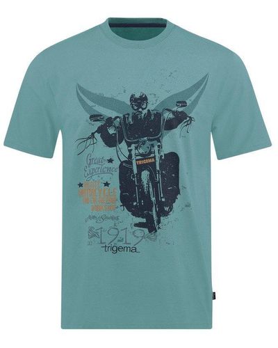 Trigema T-Shirt mit Motorrad-Print (1-tlg) - Blau