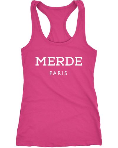 MoonWorks Tanktop Freches Tank-Top Shirt Merde Paris Racerback ® - Pink