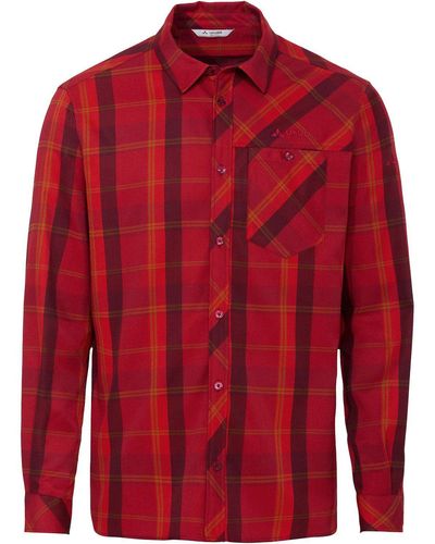 Vaude Funktionshemd Men ́s Neshan LS Shirt IV mit modischem Karomuster - Rot