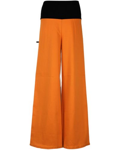 dunkle design Stretch-Jeans Marlene Stil weites Bein - Orange