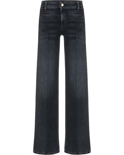 Cambio Straight- Jeans TESS WIDE LEG Mid Waist - Blau