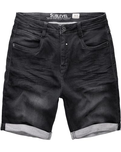 Sublevel Sweat Shorts Jeans Kurze Hose Bermuda Sweatpants - Schwarz