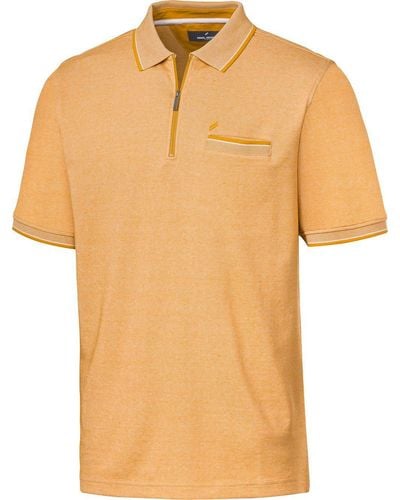 Daniel Hechter Poloshirt mit stimmigen Farbkontrasten und sportlichem Polo-Zipper bis zum Hals - Gelb
