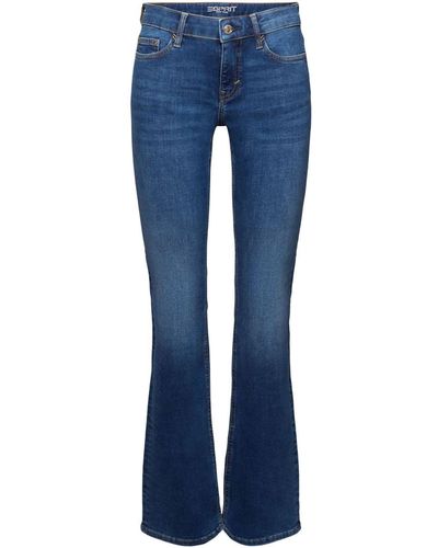 Esprit Bootcut Jeans mit mittlerer Bundhöhe - Blau