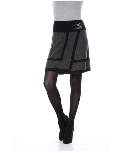 Aniston CASUAL Wickelrock mit seitlichen Schnallen verziert - Schwarz