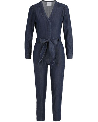 Wallis Jumpsuit (1-tlg) Wickel-Design - Blau
