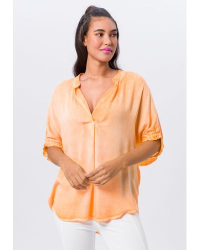 Tuzzi Longbluse in Neonfarbe und mit Kimonoärmeln - Orange
