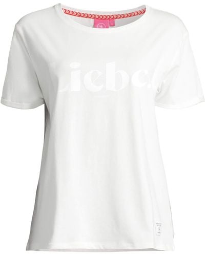 salzhaut T- Kurzarm-Shirt Moratz mit Front-Beflockung Liebe aus Baumwolle - Weiß