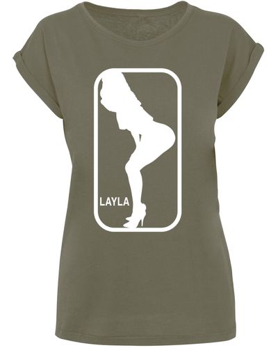 Merchcode Ladies la la layla t-shirt in Grün | Lyst DE