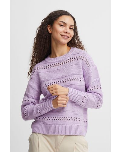 B.Young Strickpullover BYOTINKA POINTELLE JUMPER - Lila