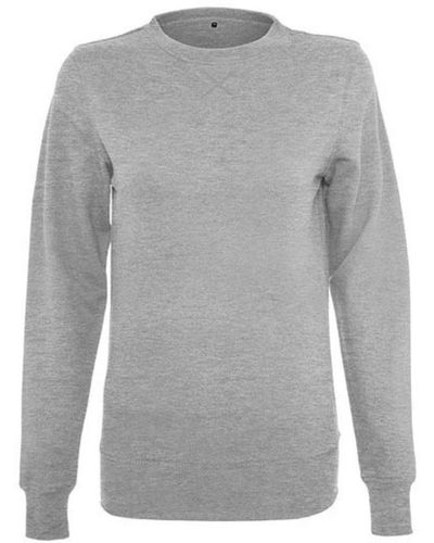 Build Your Brand Ladies Light Crewneck Sweatshirt / Pullover - Grau