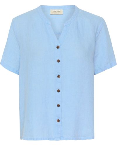 Cream Langarmhemd Langarm-Hemd CRBellis - Blau