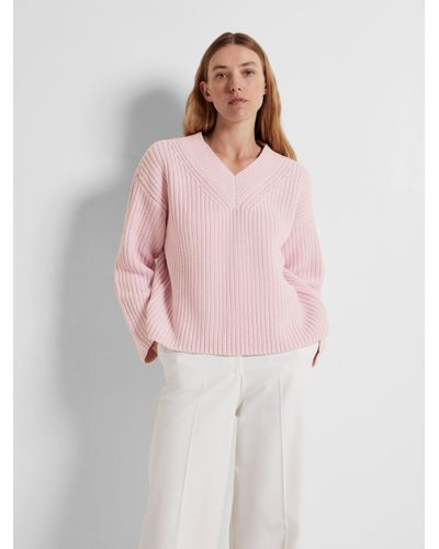 SELECTED Strickpullover Eleganter Grobstrick Pullover Lockerer Struktur Sweater SLFSELMA 6706 in Pink
