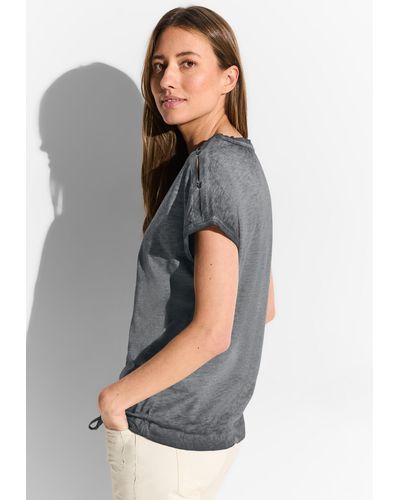 Cecil T-Shirt in Melange Optik - Grau