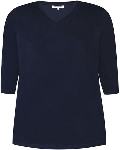 Zhenzi T-Shirt Alberta V-Ausschnitt schwarz - Blau