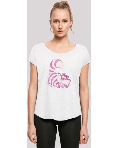 F4NT4STIC T-Shirt Alice in Wonderland Cheshire Cat Print - Weiß