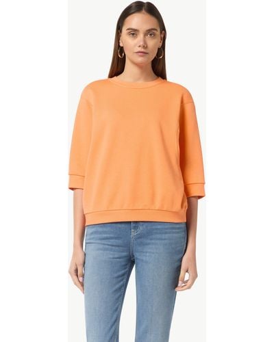 comma casual identity Lockeres Sweatshirt mit 3/4-Arm - Orange