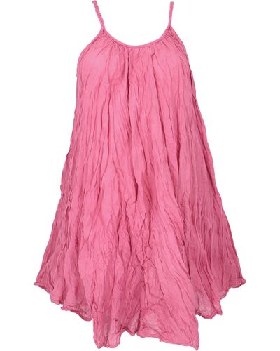 Guru-Shop Midikleid Boho Krinkelkleid, Minikleid, Sommerkleid,.. alternative Bekleidung - Pink