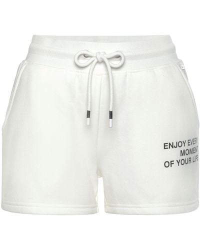 Buffalo Sweatshorts -kurze Hose mit Statement Druck, Loungewear - Weiß