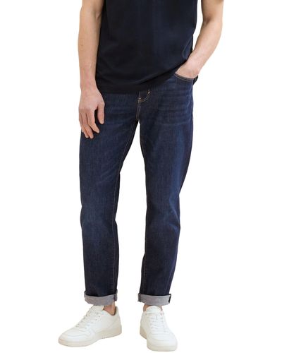 Tom Tailor Regular-fit-Jeans JOSH mit Marken-Badge auf der Rückseite - Blau