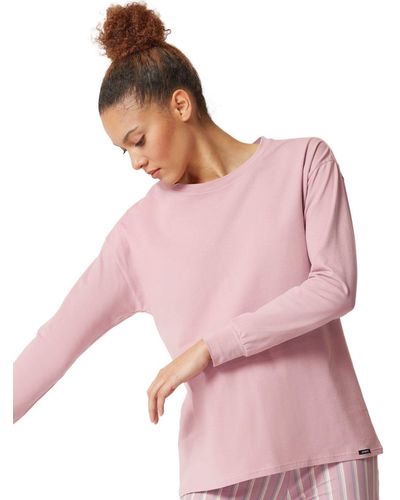 SKINY T- Shirt langarm Night In Mix & Match (Stück, 1-tlg) - Pink