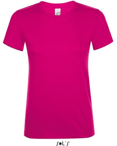 Sol's Rundhalsshirt Regent T-Shirt / Halbgekämmte ringgesponnene Baumwolle - Pink