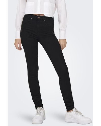 ONLY High-waist-Jeans ONLROYAL HW SK ZIP POC DNM PIM - Schwarz
