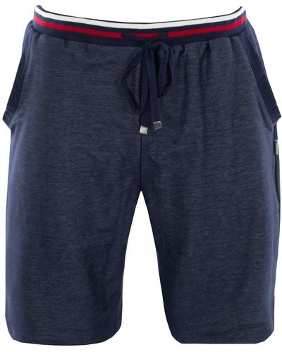 Hajo Pyjamashorts Pyjama Shorts (1-tlg) auch als Homewearhose - Blau