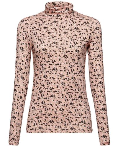 Edc By Esprit Langarmshirt T-Shirts Slim fit (1-tlg) - Pink
