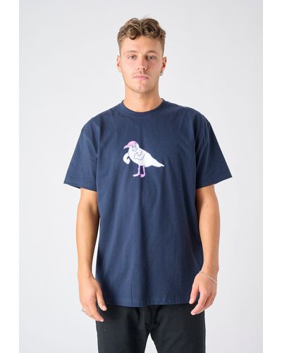 CLEPTOMANICX T-Shirt Gull Cap (1-tlg) In lockerem Schnitt - Blau