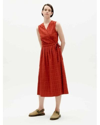 Thinking Mu Sommerkleid Cuadrito Amapola Dress - Rot