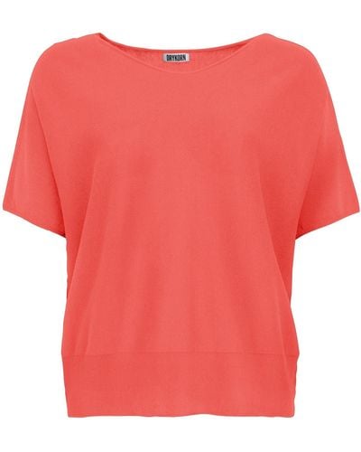 DRYKORN T-Shirt Strickshirt SOMELI aus Baumwolle - Rot