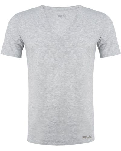 Fila T-Shirt Round-Neck aus weichem Baumwolljersey - Grau