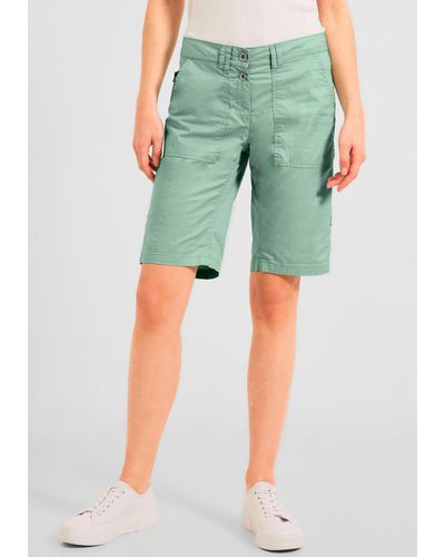 Cecil Shorts Style NOS New York Short mit dezenten Zierknöpfen - Grün