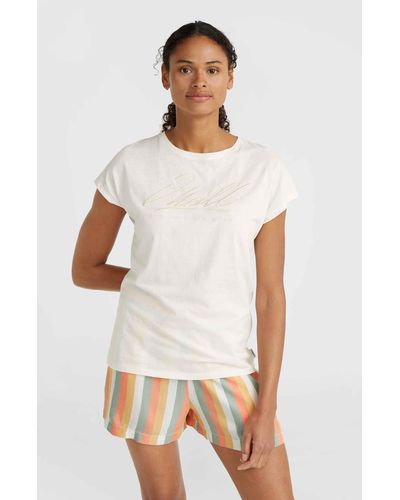 O'neill Sportswear ' - ESSENTIALS SIGNATURE T-SHIRT mit Rundhalsausschnitt - Weiß