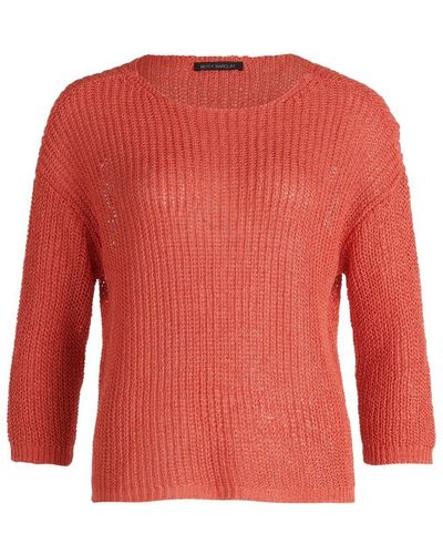Betty Barclay Sweatshirt Strickpullover Kurz 3/4 Arm - Rot