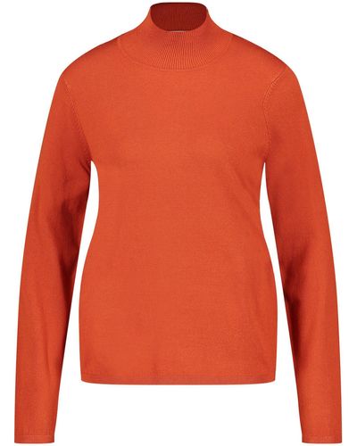 Gerry Weber Shirtbluse Pullover aus Feinstrick mit Turtleneck - Orange
