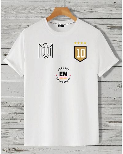 Rmk T- Shirt Trikot Fan Fußball Deutschland Europameisterschaft EM aus Baumwolle - Grau